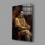 Elvis Presley in the Throne Glass Wall Art || Designer's Collection.