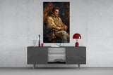 Elvis Presley in the Throne Glass Wall Art || Designer's Collection.