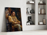 Elvis Presley in the Throne Glass Wall Art || Designer's Collection.