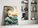 Waves, Trees or Mountains Glass Wall Art || Designer's Collection.