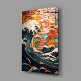 Waves, Trees or Mountains Glass Wall Art || Designer's Collection.