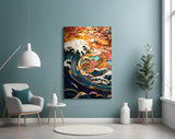 Waves, Trees or Mountains Glass Wall Art || Designer's Collection.