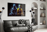 Batman and Joker Making Peace Glass Wall Art || Designer Collection.