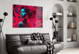 Red Feelings Glass Wall Art || Designer Collection.