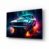 Muscle car americana del 1970 quadro in vetro || Collezione Designer - 72x46 cm