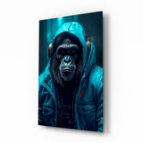 Music and the Ape  Glass Wall Art || Designer Collection.