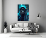 Music and the Ape  Glass Wall Art || Designer Collection.