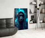 Music and the Ape  Glass Wall Art || Designer Collection.