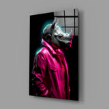 Rhino in Style Glass Wall Art || Designer Collection.
