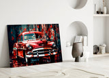Vintage American Car Glass Wall Art || Designers Collection.