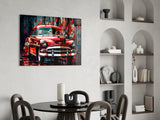Vintage American Car Glass Wall Art || Designers Collection.