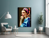 Girl With A Pearl Earring Glass Wall Art || Designer Collection.