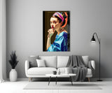 Girl With A Pearl Earring Glass Wall Art || Designer Collection.