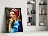 Girl With A Pearl Earring Glass Wall Art || Designer Collection.