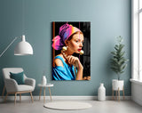 Girl With A Pearl Earring Glass Wall Art || Designer Collection.