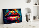 Lips Glass Wall Art || Designer Collection.
