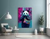 Shopper Panda Glass Wall Art || Designer Collection.