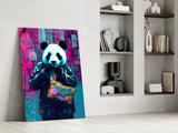 Shopper Panda Glass Wall Art || Designer Collection.