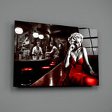 Marilyn in the Bar Glass Wall Art || Designer Collection.