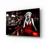 Marilyn in the Bar Glass Wall Art || Designer Collection.