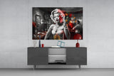 Marilyn in the Bar Glass Wall Art || Designer Collection.