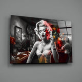 Marilyn in the Bar Glass Wall Art || Designer Collection.
