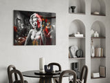 Marilyn in the Bar Glass Wall Art || Designer Collection.