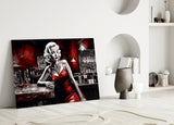 Marilyn in the Bar Glass Wall Art || Designer Collection.
