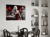 Marilyn in the Bar Glass Wall Art || Designer Collection.