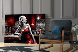 Marilyn in the Bar Glass Wall Art || Designer Collection.