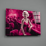 Marilyn in the Bar Glass Wall Art || Designer Collection.
