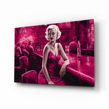 Marilyn in the Bar Glass Wall Art || Designer Collection.