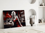 Marilyn in the Bar Glass Wall Art || Designer Collection.