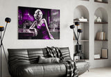 Marilyn in the Bar Glass Wall Art || Designer Collection.