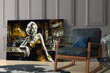 Marilyn in the Bar Glass Wall Art || Designer Collection.