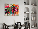 Rose Bullet Glass Wall Art || Designer Collection.