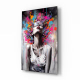 Tableau en verre Couleurs dans ma tête || Collection Designer - 72x46 cm