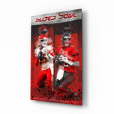 Gridiron Legends Quarterback Duel Tableau en verre || Designer Collection - 72x46 cm