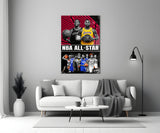NBA All Star Glass Wall Art || Designer Collection.