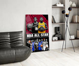NBA All Star Glass Wall Art || Designer Collection.