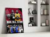 NBA All Star Glass Wall Art || Designer Collection.