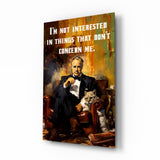 Boss en costume avec chat et citation tableau en verre - 72x46 cm