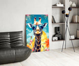 Cool Giraffe Glass Wall Art || Designer Collection.