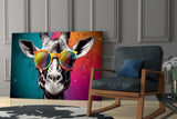 Cool Giraffe Glass Wall Art || Designer Collection.