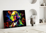 Benjamin Franklin Glass Wall Art || Designer Collection.