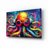 Quadro in vetro Polpo || Collezione Designer - 72x46 cm