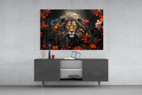Lion Glass Wall Art || Designer Collection.