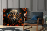 Lion Glass Wall Art || Designer Collection.