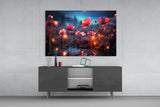 Magical Poppies Glass Wall Art || Designer Collection.