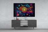Bitcoin Glass Wall Art || Designer Collection.